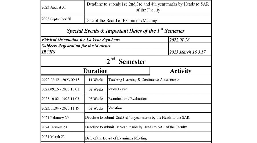 Academic Calendar 2023